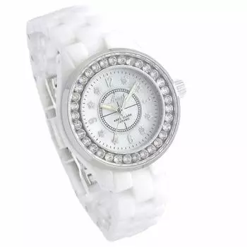 ANNE CLARK Металлические часы с защитой от аллергии, полностью со стразами, натуральным сапфировым стеклом, простой инструмент для регулировки браслета, гавайские ювелирные изделия, женские часы,