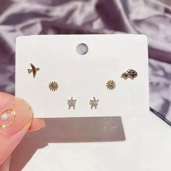 ANNEJERY новый комплект серег женские серьги-гвоздики в виде самолета и автомобиля