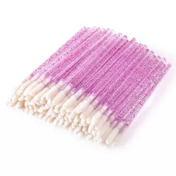 Annhua Lip Brush Одноразовые насадки для губ 100 шт. Портативный аппликатор для губ Профессиональная одноразовая кисточка для помады Косметическая кисточка для губ Простая в использовании косметика