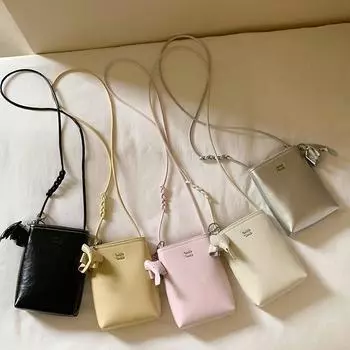 Сумка для мобильного телефона из коровьей кожи Annie s Notes, женская, лето 2024, новая кожаная сумка-мессенджер серебряный