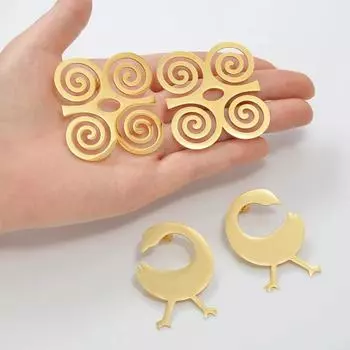 Anniyo 5 см африканские древние культурные символы большие серьги-гвоздики из нержавеющей стали Dwennimen Sankofa Gye этнические украшения #363721