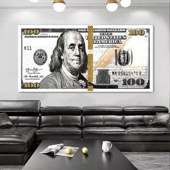 Аннотация доллар поп-арт плакат и принты картина маслом холст настенная картина для гостиной украшения дома Куадрос 20x40cm No Framed