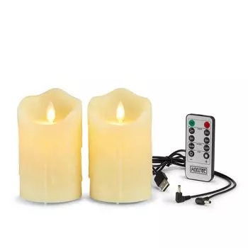 AnnTec LED Candle Light of LED Candle Light Candle LED USB перезаряжаемая светодиодная свеча теплый цвет поставляется со специальным пультом дистанционного управления автоматическое выключение