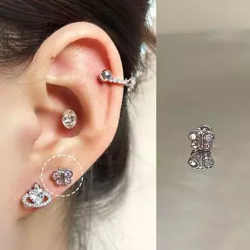 Анохана Медицинский Титан Пуссет для Мочки Уха Gem Butterfly 1