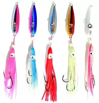 Anopono Tairaba Metal Jig Octopus Bait 5 из 5 150 г Снасть свинцовая сменная игла дюймов со светящимися бусинами для ловли корневой рыбы Цвета/набор 11,5 см (150г)