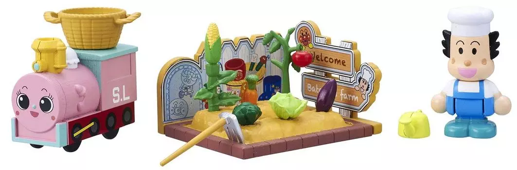 Anpanman Town Freshly Harvested Vegetables and Doll Set Batako-san & Poppo-chan