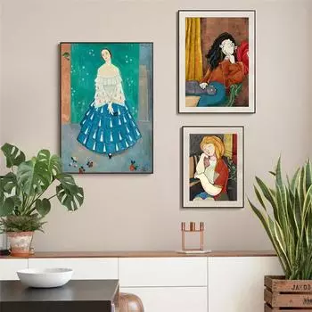 Анри Матисс Абстрактная картина на холсте Винтажная женская настенная живопись плакат с принтом скандинавские настенные картины Cuardos Гостиная домашний декор 21cm30cm NoFrame