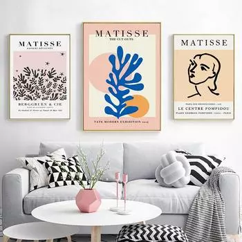 Анри Матисс абстрактный женский рисунок лица холст картина вырез печать художественная выставка плакат настенная минималистичная картина домашний декор 21cm30cm NoFrame