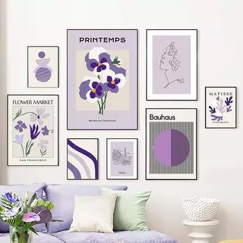Анри Матисс Баухаус линия Париж цветок плакаты на скандинавскую тему и принты настенная живопись на холсте для гостиной декоративные картины A4 21X30cm No Framed
