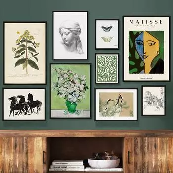 Анри Матисс Лошадь Бабочка Цветок Женщина Статуя Плакат Картина на холсте Абстрактная печать Настенные художественные картины для декора гостиной 21X30cm No Frame