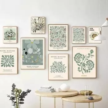 Анри Матисс Ван Гог плакаты Цветочный рынок настенные принты абстрактная картина на холсте Яёи Кусама скандинавская зеленая картина домашний декор 21x30cm No Framed