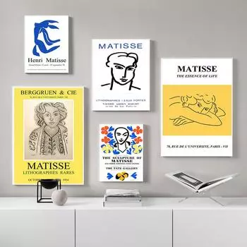 Анри Матисс Винтажный Плакат Абстрактная Линия Художественная Печать Картина На Холсте Середины Века Современная Настенная Картина Для Гостиной Домашний Декор 21x30cm No Framed