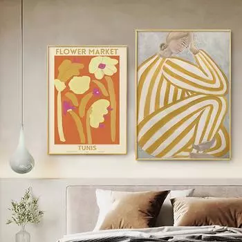 Анри Матисс, всемирно известные картины, скандинавское ретро-искусство, декоративный постер, абстрактный персонаж, холст, картина для дома, настенная картина 21cm30cm NoFrame