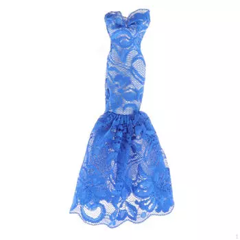 Ансамбль куклы-русалки в индивидуальном платье для домашнего показа синий