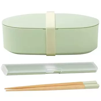 ansio Lunch box set 500ml Made in Japan Green Chopstick box New life 2-предметный (Пышная сервировка/Можно использовать в микроволновой печи/Можно мыть в посудомоечной машине) (Ланч-бокс/Палочки для еды