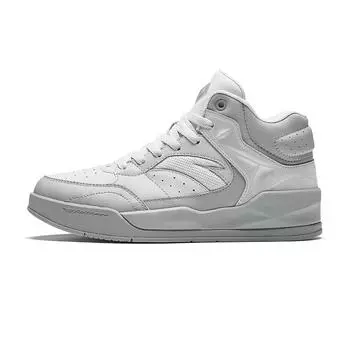 Anta 4 Carat Retro Classic High-Top Skate Shoes Women Sneakers Gray 122448031-4 35.5