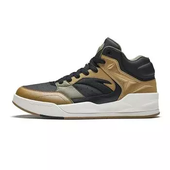 Anta 4 Carat Retro Classic Non-Slip High-Top Skate Shoes Men Sneakers Black Gold 112448031-2 40.5