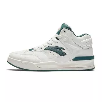 Anta 4 Carat Retro Classic Non-Slip Increased Height High-Top Sneakers Men Sneakers White Green 112448031-1 40