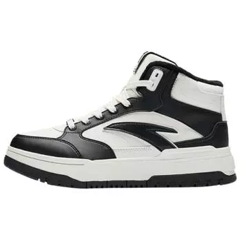 Anta 982 Fleece Comfortable Fashion Warm Non-Slip High-Top Sneakers Women Sneakers Black White 122448961-1 39