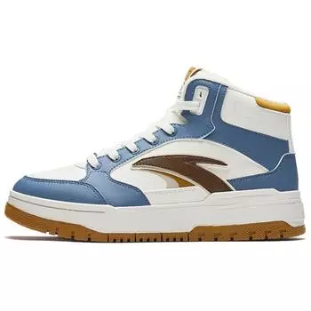 Anta 982 Fleece Thick Warm Wear-Resistant High-Top Skate Shoes Men Skate Shoes Blue White Brown 112448961-5 40