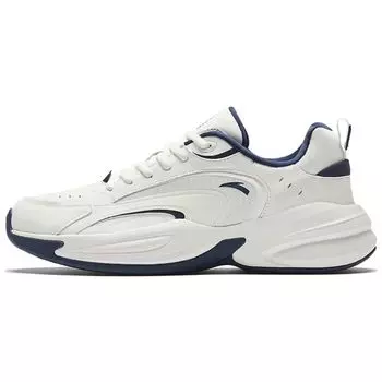 Кроссовки Anta Ace Retro Running Non-Slip Durable Low-Top Sports Casual Shoes Men sneakers White Dark-Blue 912338802-1 40