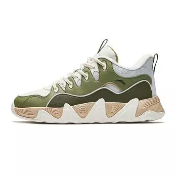 Anta Afterwave 1.0 Fleece Thick Versatile Warm Wear-Resistant Mid-Top Sneakers Men Sneakers White Green 912448916-2 39