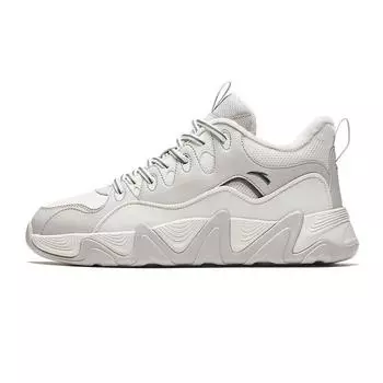 Anta Afterwave 1.0 Fleece Thick Warm Wear-Resistant Mid-Top Sneakers Men Sneakers White Gray 912448916-3 39