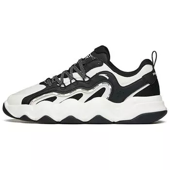 Anta Afterwave Synthetic Leather Fabric Non-Slip Wear-Resistant Increased Height Low-Top Dad Shoes Women sneaker Black White 122148068-4 38