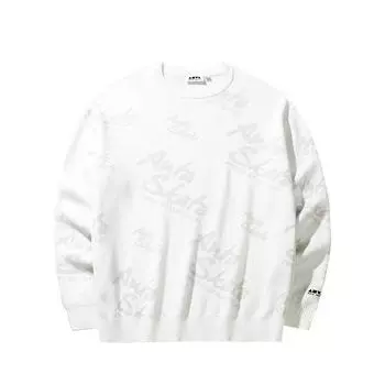Anta All Over Print Letter Crew Neck Breathable Versatile Loose Sweatshirt Unisex sweatshirt Honor-White 172448705S-1 M