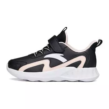 Anta Antiskid Shock Absorbing Wear Resistant Low Top Kids Running Shoes Kids sneaker Black Pink A322345568H-5 38