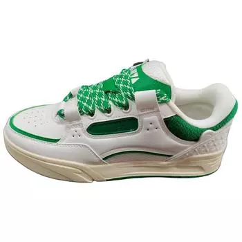 Anta Aojie Fashion Versatile Comfortable Casual Non-Slip Shock Absorbing Wear-Resistant Low-Top Skate Shoes Men sneaker White Green 112338040S-1 41