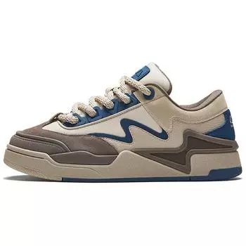 Anta Aojie S Comfortable Versatile Non-Slip Wear-Resistant Shock Absorption Low-Top Skate Shoes Men Sneaker Beige Brown Blue 112448081-3 44