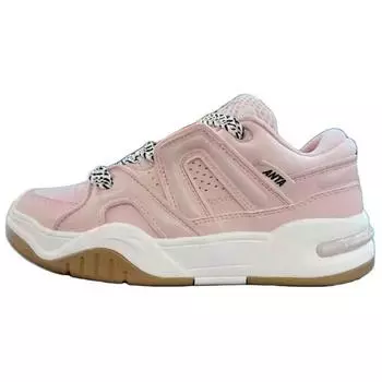 Anta Aojie Synthetic Leather Comfortable Versatile Non-Slip Shock Absorbing Low-Top Sneakers Women Sneakers Pink 122348070-4 35.5