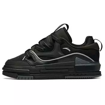Anta Aotu Bread Shoes Толстая подошва Нескользящие низкие кроссовки для скейтбординга Женские кроссовки Черные 922238060-1 36