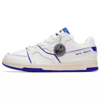 Anta Aoyu Non-Slip Shock Absorbing Wear-Resistant Low-Top Skate Shoes Women Sneakers White Blue 112248026-3 39