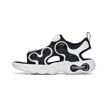 Anta Asymmetrical 1 Wear-Resistant Breathable Sports Sandals Kids Sandals Black White 312229912-1 30