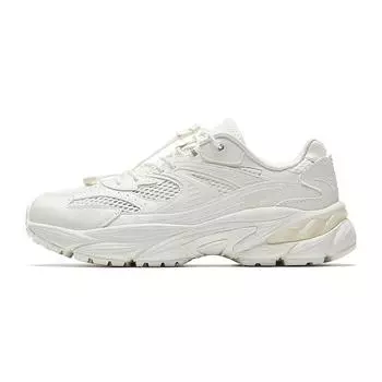 Anta AT802 Leather Mesh Splicing Retro Non-Slip Breathable Low-Top Casual Shoes Women sneaker Ivory 922528802-7 35.5