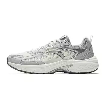 Anta AT959 Trendy Retro Sports Height Increasing Lightweight Breathable Low Top Casual Running Shoes Men sneaker White Gray Silver 912525597-4 39
