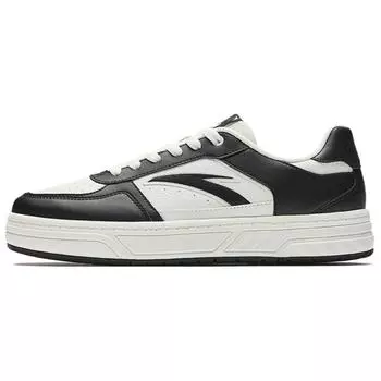 Anta Baichuan Minimalist Versatile Durable Lightweight Low-Top Skate Shoes Women sneaker Ivory-White Basic-Black 122538010-6 39