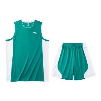 Anta Basketball Series Casual Sports Quick-Dry Basketball Game Suit Men Sportswear Pine-Green 152221211-1 XXXXL