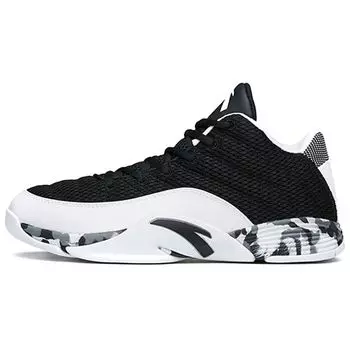 Anta Basketball Series Fabric Synthetic Leather Breathable Wear-Resistant Non-Slip Low-Top Retro Basketball Shoes Men sneaker Black White 11741154-9 43