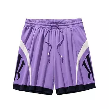 Anta Basketball Series Kyrie Irving Collection Simple Versatile Loose Color Block Lace Quick-Dry Mid-Waist Five-Point Casual Shorts 172531315-3 S