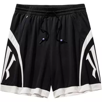Anta Basketball Series Kyrie Irving Collection Simple Versatile Loose Color Block Mid Waist Drawstring Quick Dry Casual Shorts 172531315-1 S