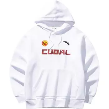 Anta Basketball Series Letter Print Hoodie Men hoodies Pure-White 152441754-1 M