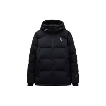 Anta Basketball Series Letter Zipper Hooded Down Jacket Men Outwear Basic-Black 152341918S-5 M