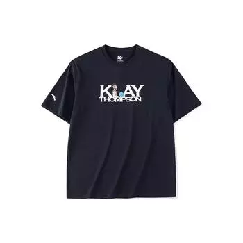 Anta Basketball Series Logo Print Crew Neck Short Sleeve T-Shirt Men Tops Basic-Black 152321179-4 M