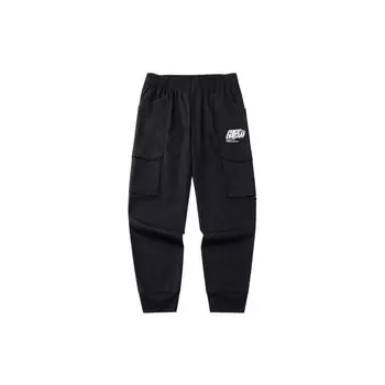 Anta Basketball Series, однотонные повседневные укороченные спортивные штаны с буквенным принтом, мужские брюки, черные 152221505-3 XL