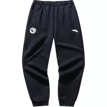 Anta Basketball Series Printed Comfortable Cuffed Casual Knitted Sports Pants Men Pants Basic-Black 152441334-2 L