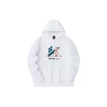 Anta Basketball Series Printed Letter Fleece Hoodie Men hoodies Pure-White 152341738-1 S