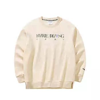 Anta Basketball Series Pullover Letter Fleece Printed Warm Round Neck Long Sleeve Sweatshirt Unisex sweatshirt Moonlight-White 172441720N-1 M
